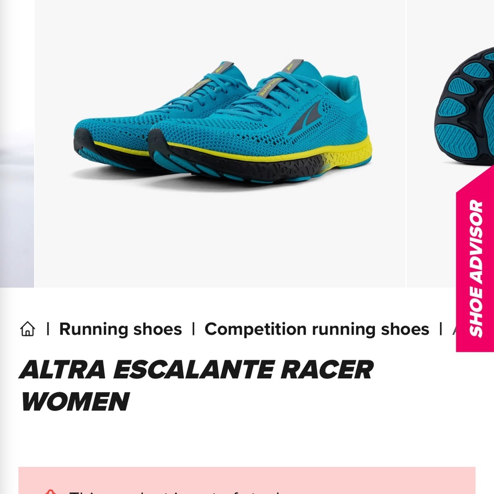 ALTRA ESCALANTE RACER WOMEN size 6